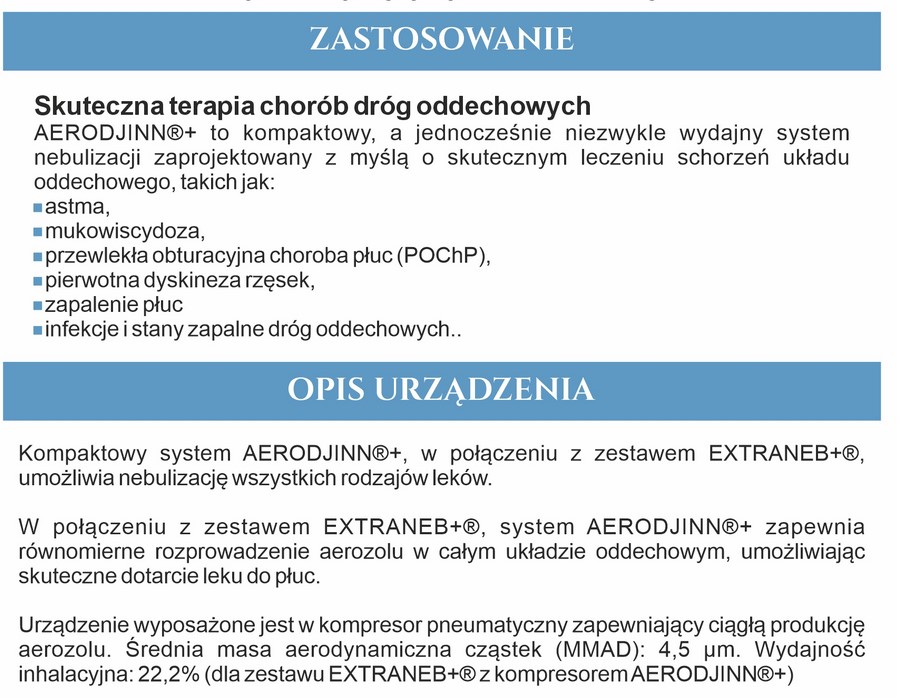 PURENEB AERODJINN sprężarka pneumatyczna do leczenia chorób płuc - obrazek 2