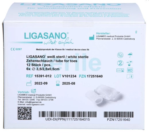 Ligasano white sterile 6 x 3,5/2,5 x 0,5cm 1szt - obrazek 2