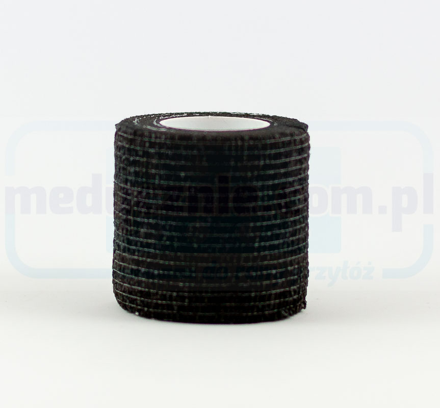 Opaska kohezyjna 5cm*4,5m 1szt czarna elastyczna, samoprzylepna