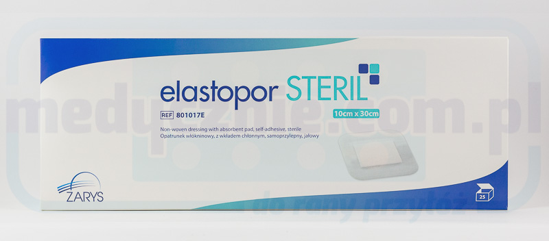 Opatrunek z wkładem chłonnym ELASTOPOR Steril 10* 30cm 25szt