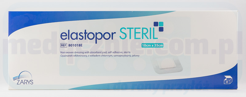 Opatrunek z wkładem chłonnym ELASTOPOR Steril 10* 35cm 25szt