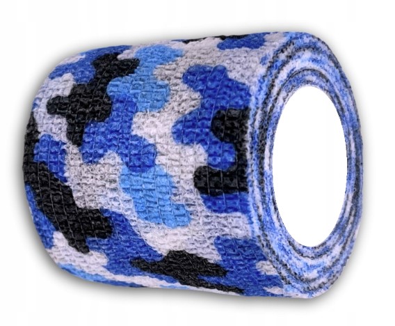 Opaska kohezyjna 5cm*4,5m 1szt moro(biało-niebiesko-czarna) elastyczna, samoprzylepna
