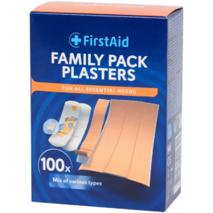 Plaster z opatrunkiem FIRST AID Family Box opakowanie (100 sztuk)