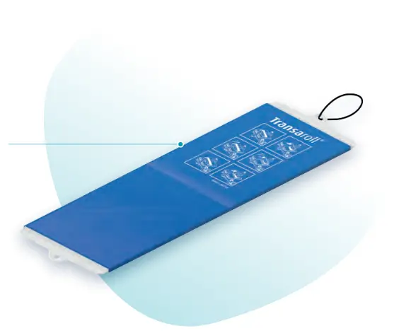 Transfer pacjenta - Przenośnik taśmowy Transaroll Smartboard - Standard, Wymiary: 180 × 50 cm, składany