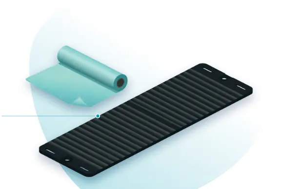 Transfer pacjenta - Przenośnik taśmowy Transaroll Hygieneboard Standard, wym. 180 x 50 cm, składany